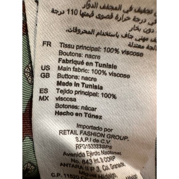 Sandro Vanille Printed Shirt Size 2 Medium - Picture 10 of 10